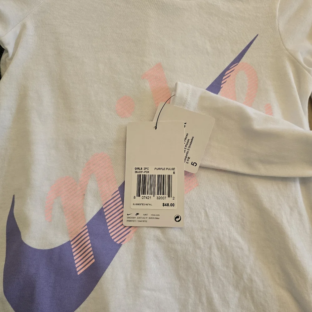 Nwt Nike Size 5T Girls Purple And Pink White - Picture 2 of 5